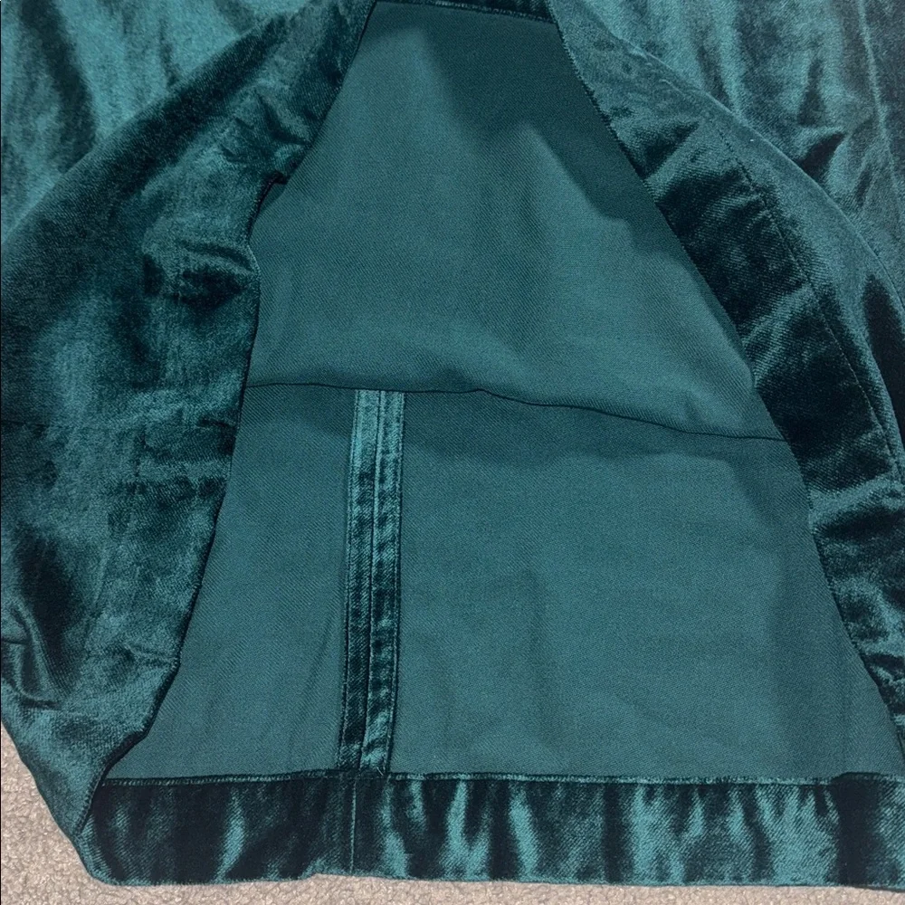 NEW J. Jill Women's Teal Green Velvet Puff Sleeve Shift Dress medium petite $129 - Picture 9 of 10